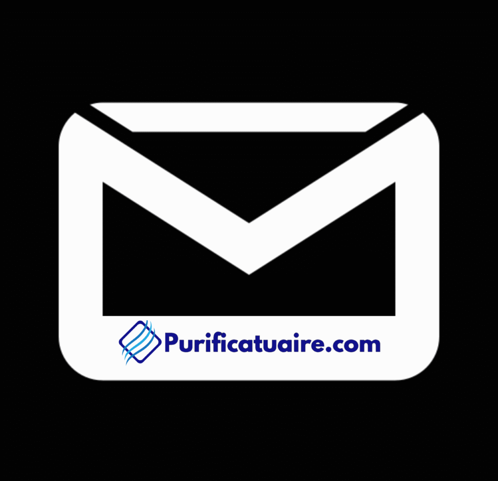Icono de contacto de PurificaTuAire.com con logotipo en sobre de correo